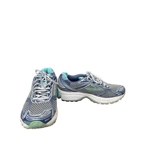 Brooks Shoes - Brooks Ghost 5 Womans green purple running walk sneakers sz 8.5D SKU 9612